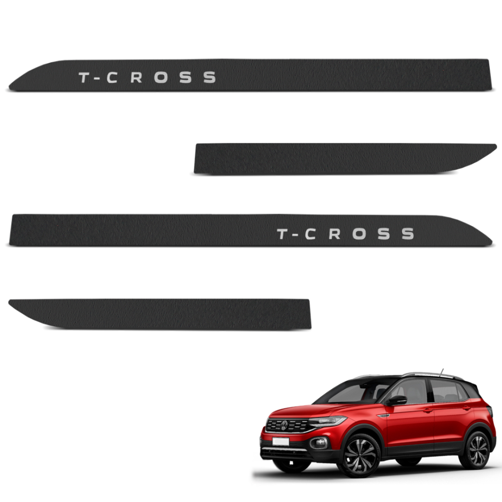 Jogo de Friso Lateral T-Cross 2018 a 2024 Preto Texturizado