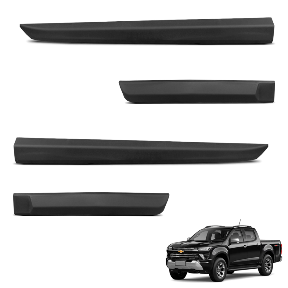 Jogo de Friso Lateral S10 CD 2012 a 2025 Preto Modelo Original