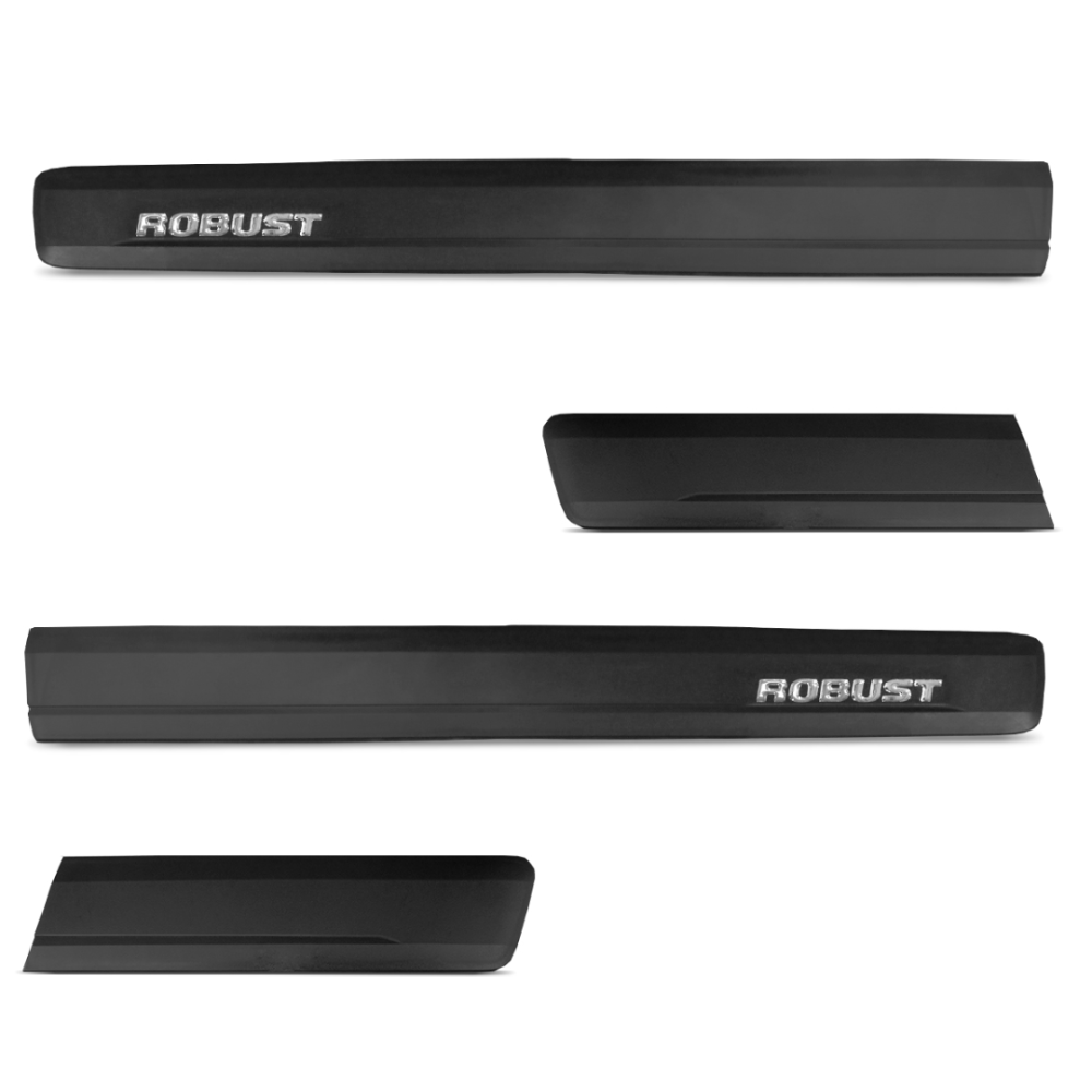 Jogo de Friso Lateral Saveiro Robust CD 2016 a 2025 Modelo Original Preto