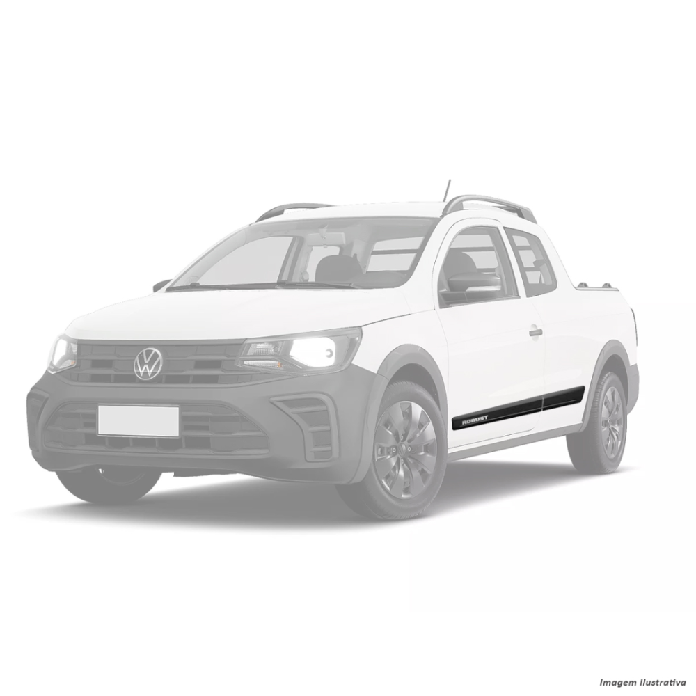 Jogo de Friso Lateral Saveiro Robust CD 2016 a 2025 Modelo Original Preto