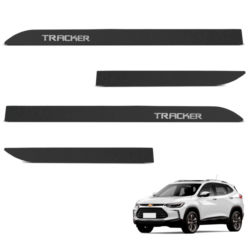Jogo de Friso Lateral Tracker 2013 a 2024 Preto Texturizado