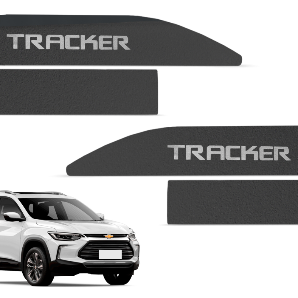 Jogo de Friso Lateral Tracker 2013 a 2024 Preto Texturizado
