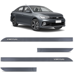 Jogo de Friso Lateral Virtus 2018 a 2026 Cinza Platinium Alto Relevo