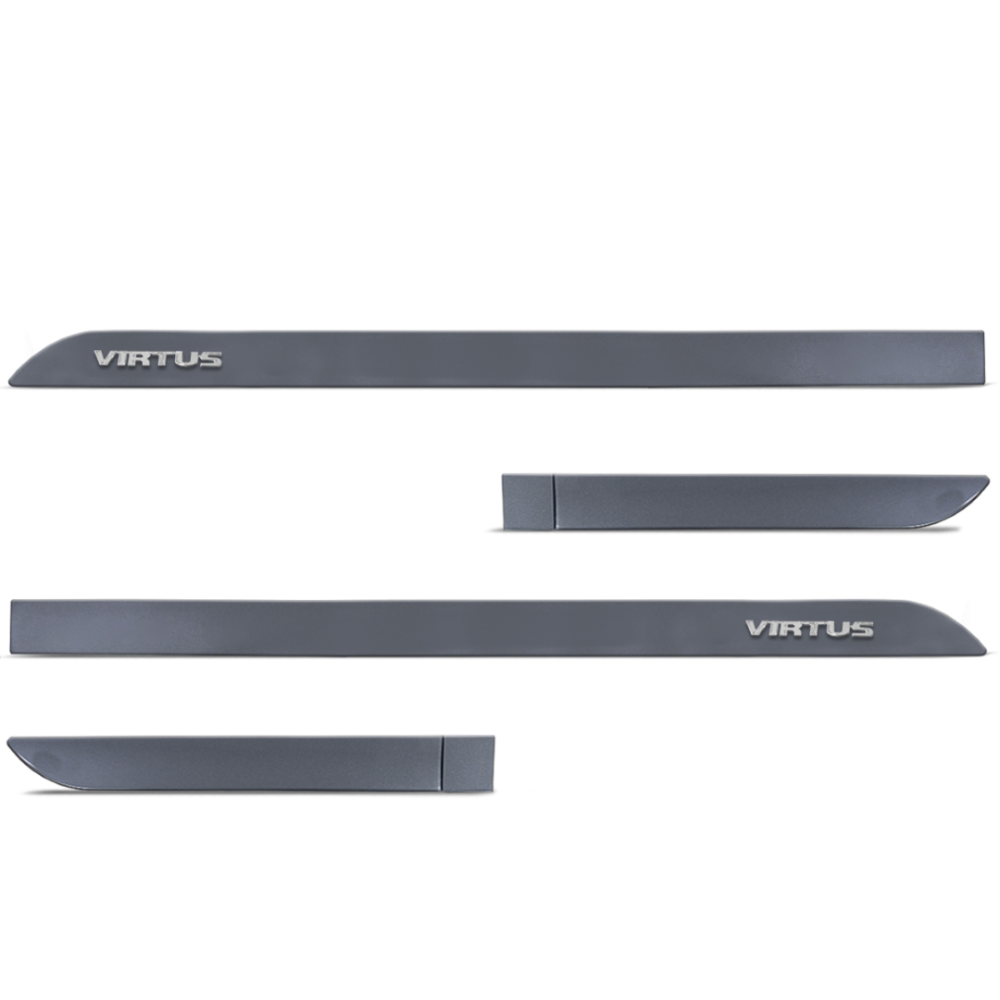 Jogo de Friso Lateral Virtus 2018 a 2026 Cinza Platinium Alto Relevo